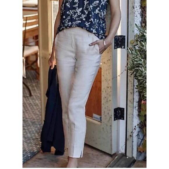 J. Jill Modern Linen Stretch Crop Pants Slit Hem Size 2X Pull On Pockets New - Picture 1 of 9